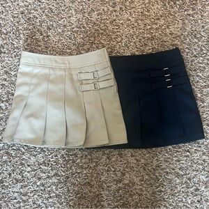 French Toast Kids Girls Pleated Uniform Skirt Khaki Navy Size 6